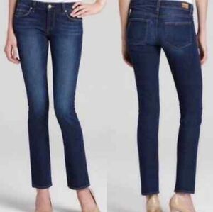 PAIGE Kelsi Straight Leg sz 33 Dark Blue Jeans with Whiskering
